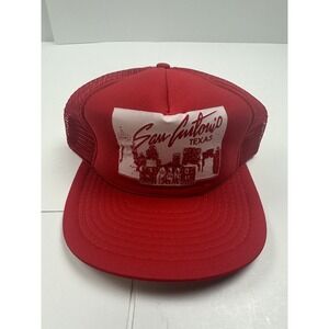 Vintage San Antonio Racing Snapback Trucker Hat Red Mesh